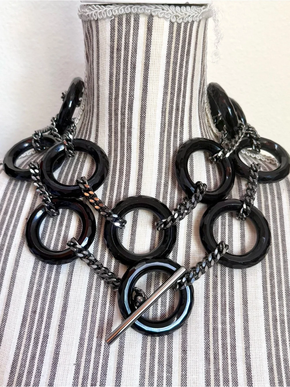 Suzi Roher Night Black Resin Ring Belt/Necklace